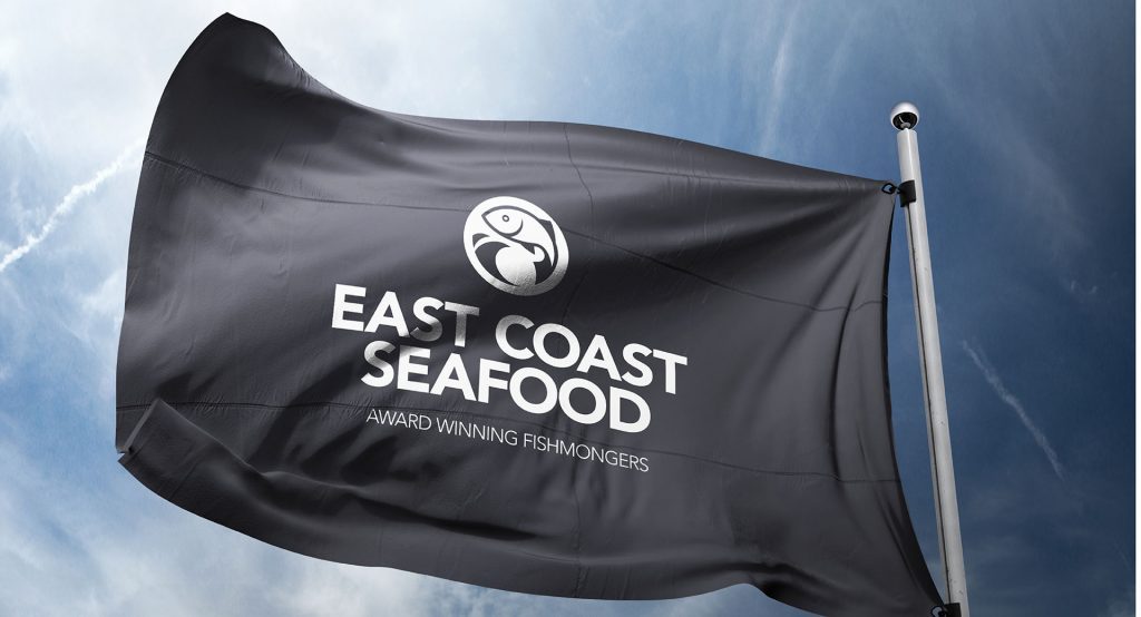 East Coast Seafood flag, "Award winning fishmongers"