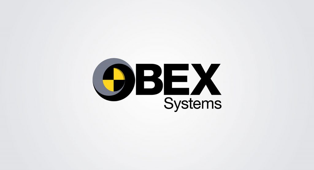 Obex Systems logo with the crash-test symbol