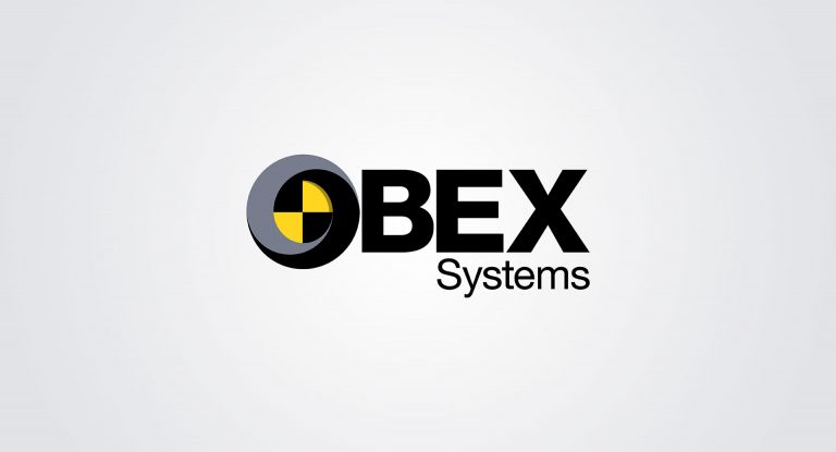 Obex Systems logo with the crash-test symbol