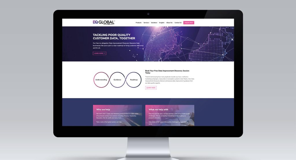 DQ Global brand collateral suite designed by Design Minds