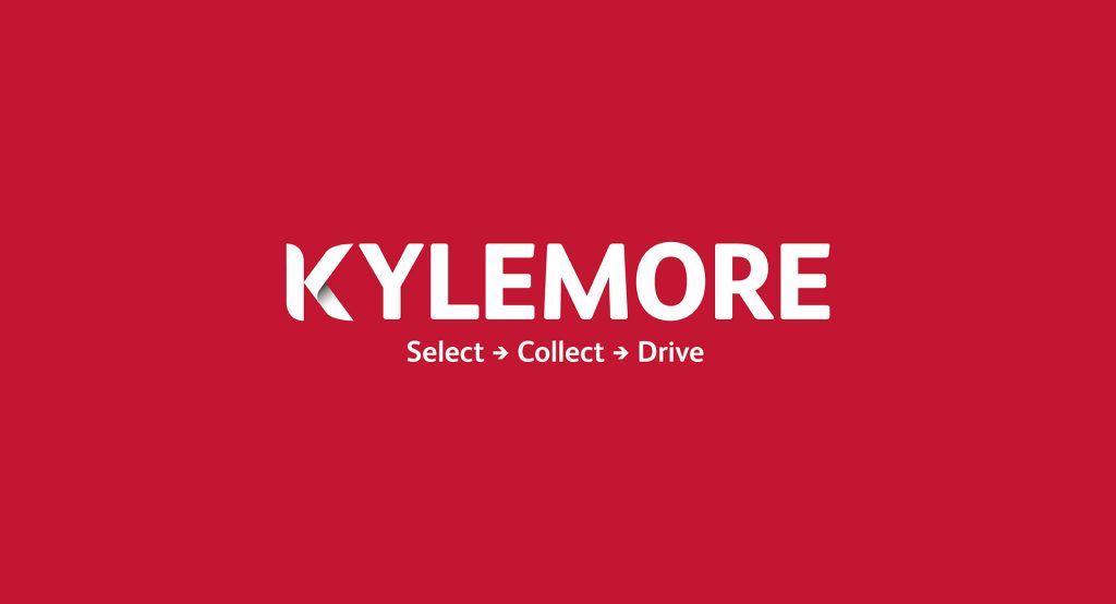 Kylemore logo in white on red, "Select, Collect, Drive"