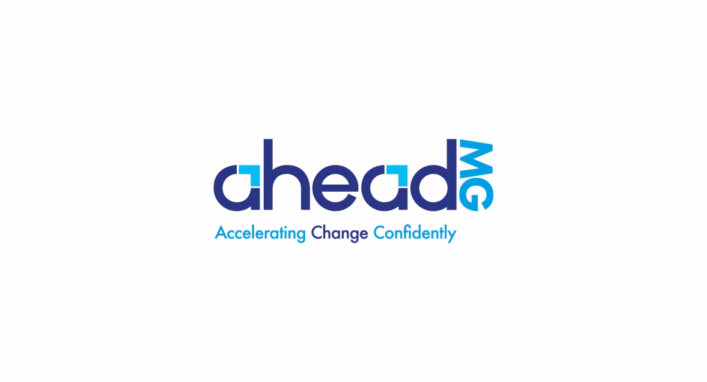 AheadMG logo with the strapline "Accelerating Change Confidently"