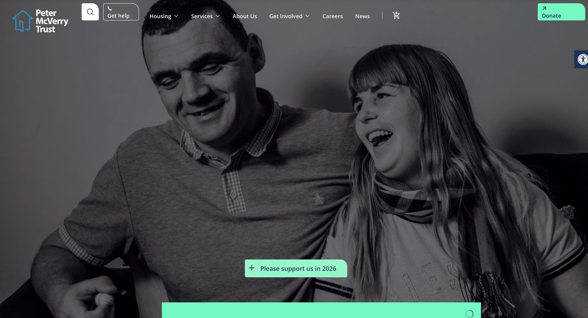 Peter McVerry Trust website designed by Design Minds