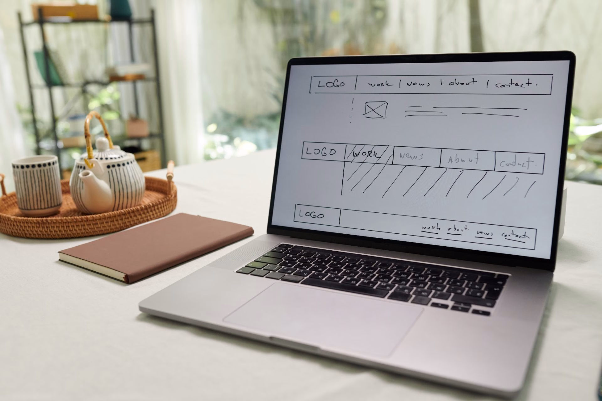 Laptop showing a website wireframe – how much does a website cost in Ireland, Design Minds Dublin