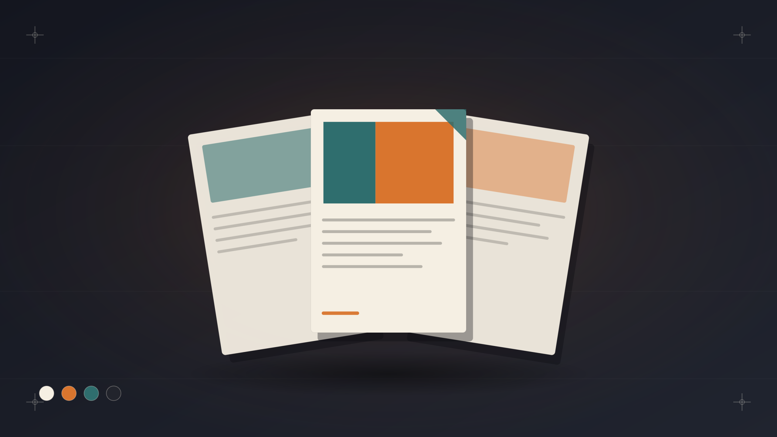 Fanned printed brochures on a dark background – brochure design Dublin by Design Minds