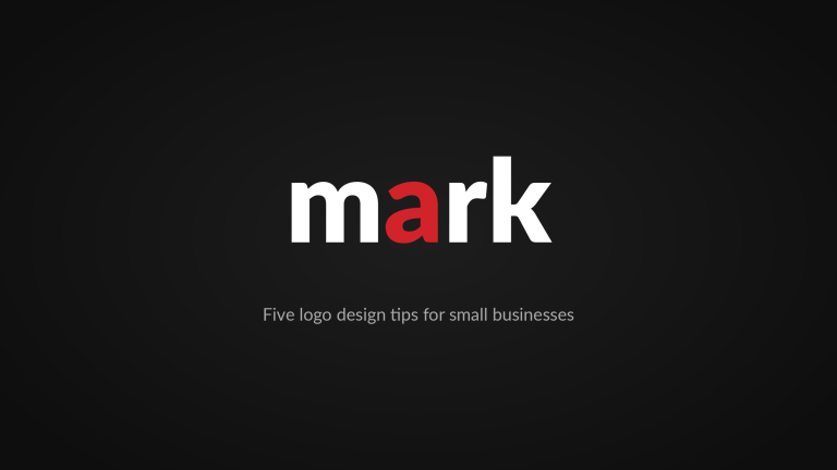 The word mark in white with a red letter a on a dark background – logo design tips, Design Minds Dublin